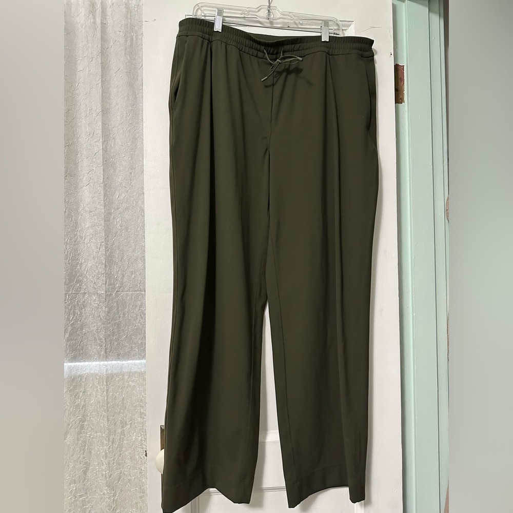 lululemon athletica Olive Green Wide-Leg Drawstring Pants